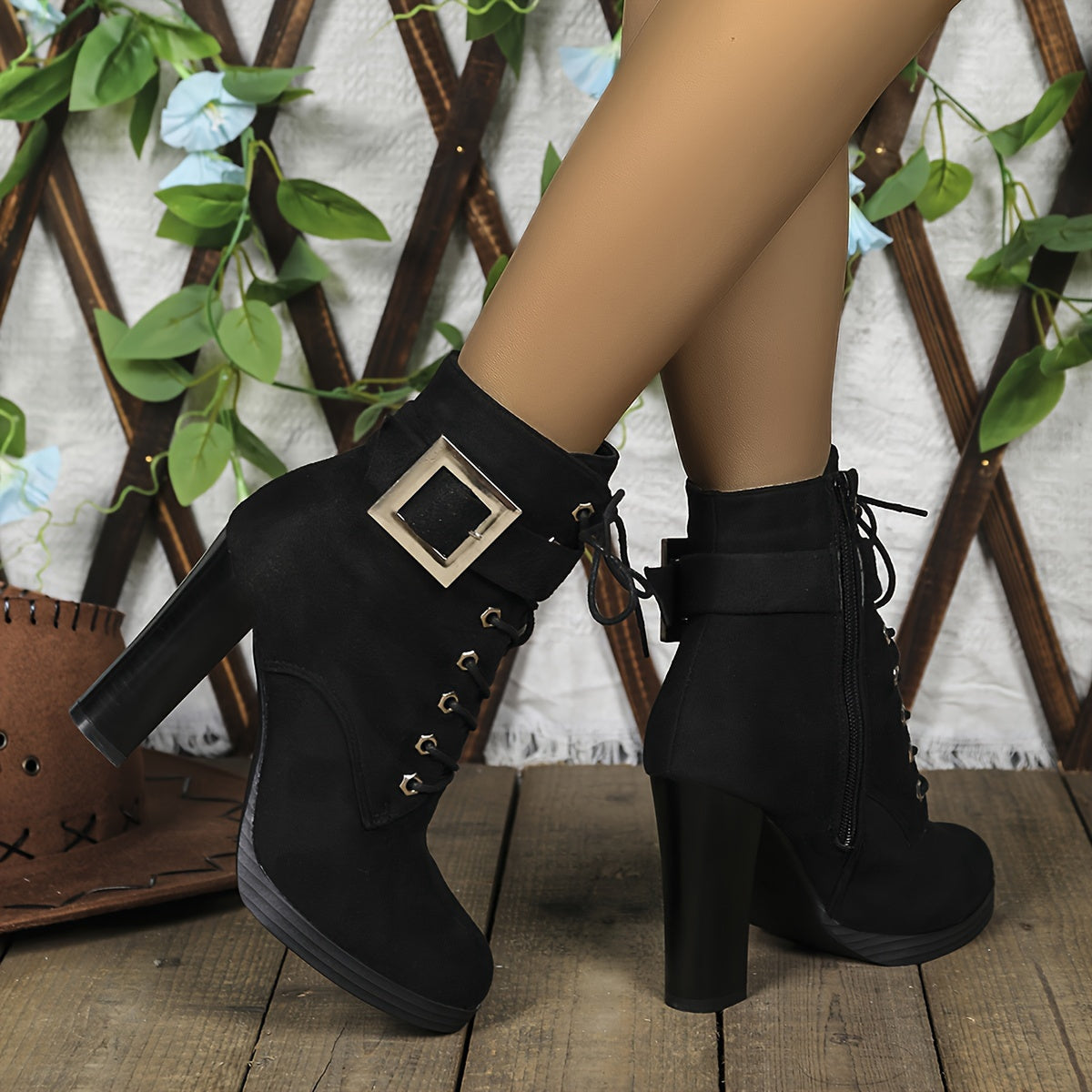 Maude | Bottines à lacets et talon haut