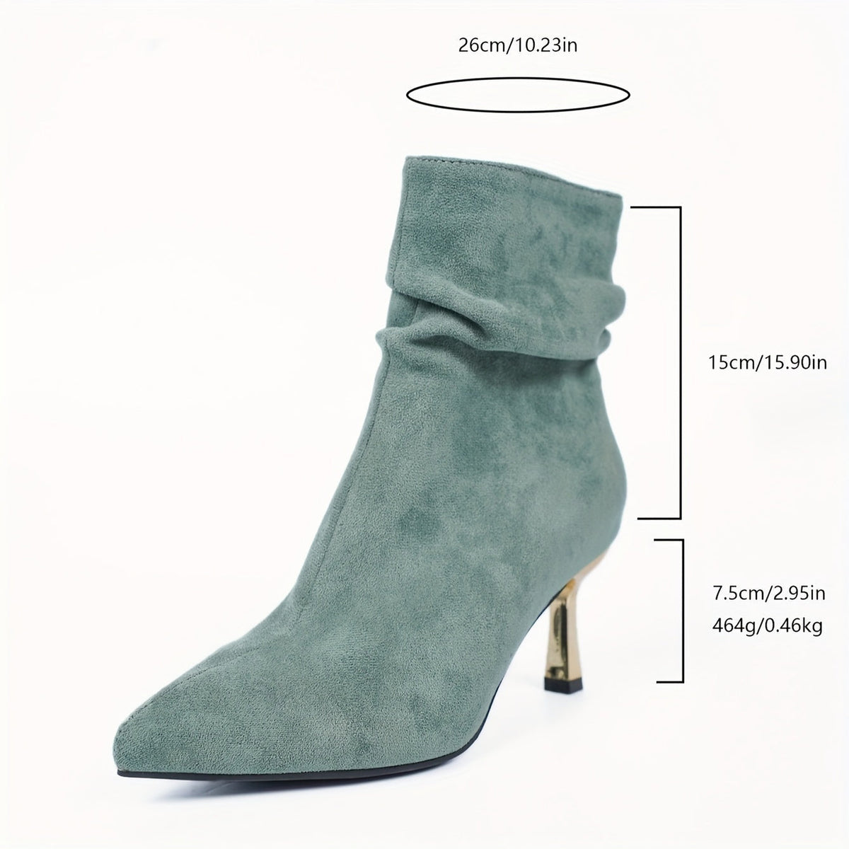 Amélie | Bottines effet suédé à talon doré
