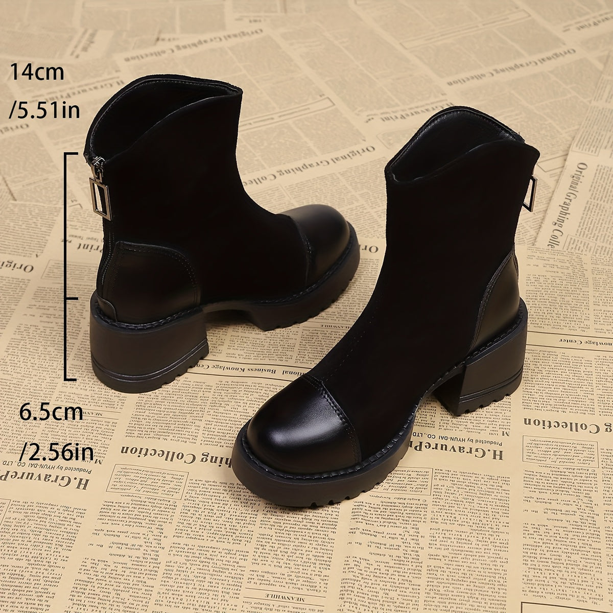 Camille | Bottines effet suédé à talon bloc