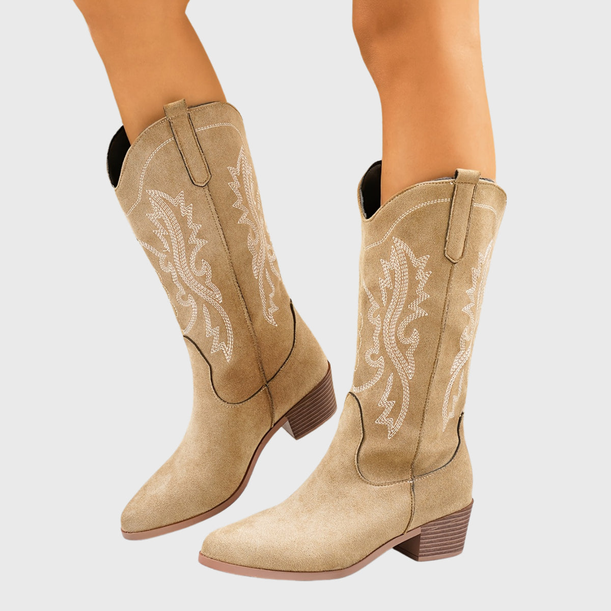 Élise | Bottes western brodées à tige large