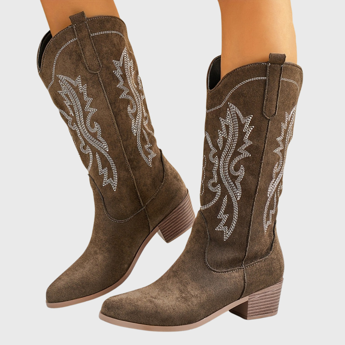 Élise | Bottes western brodées à tige large
