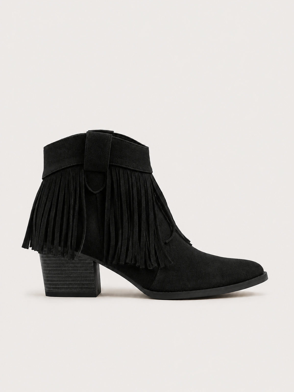 Bottines à franges et talon bloc