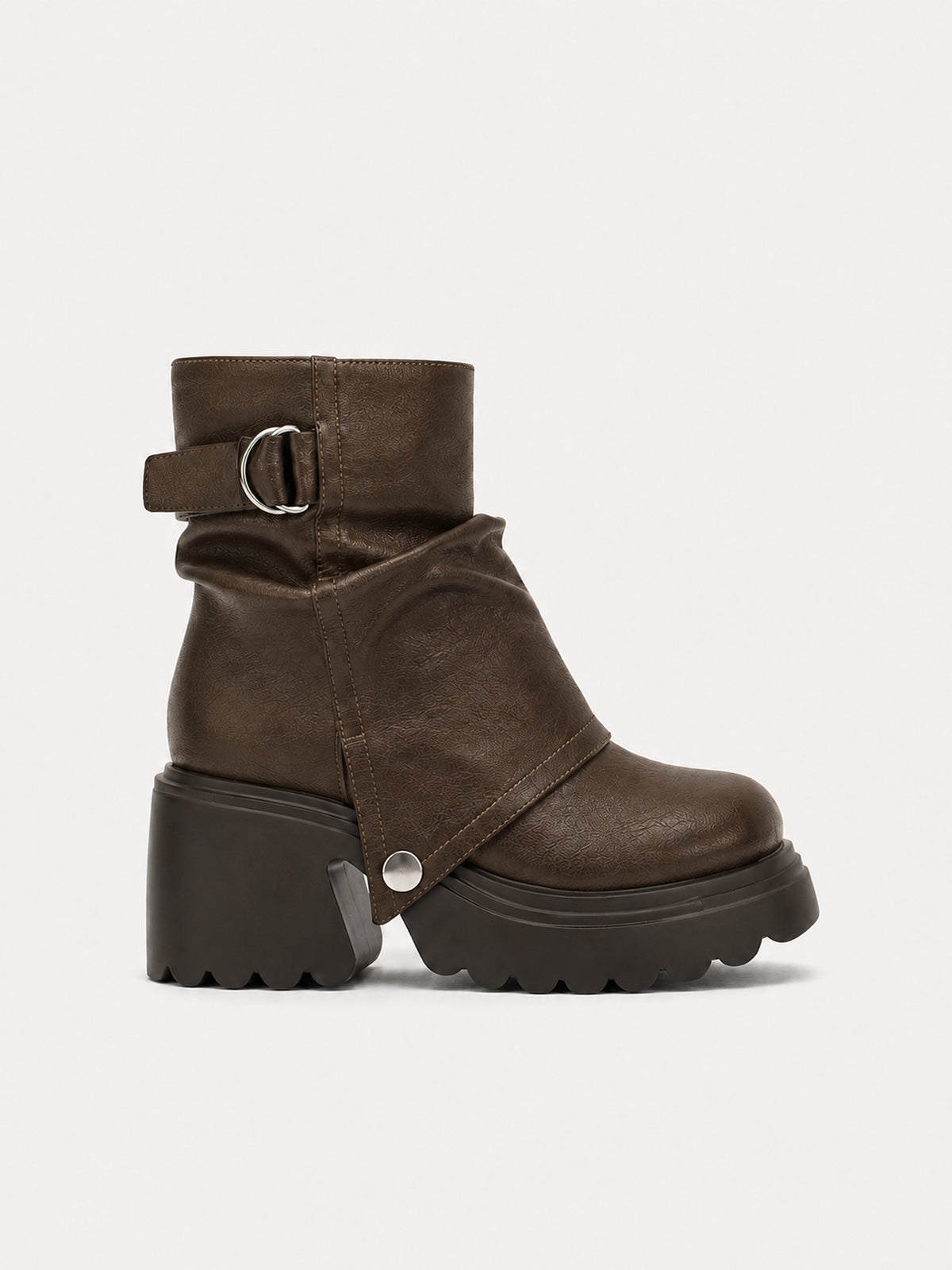 Bottines plateforme à boucle anneau