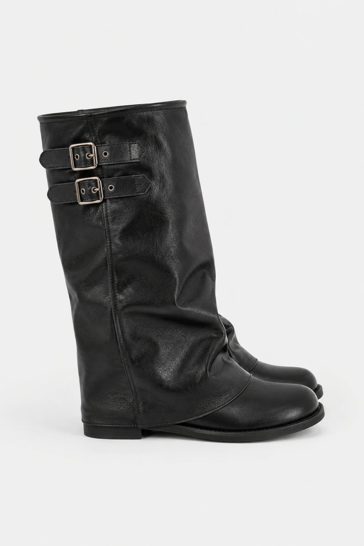Bottes biker à double boucle
