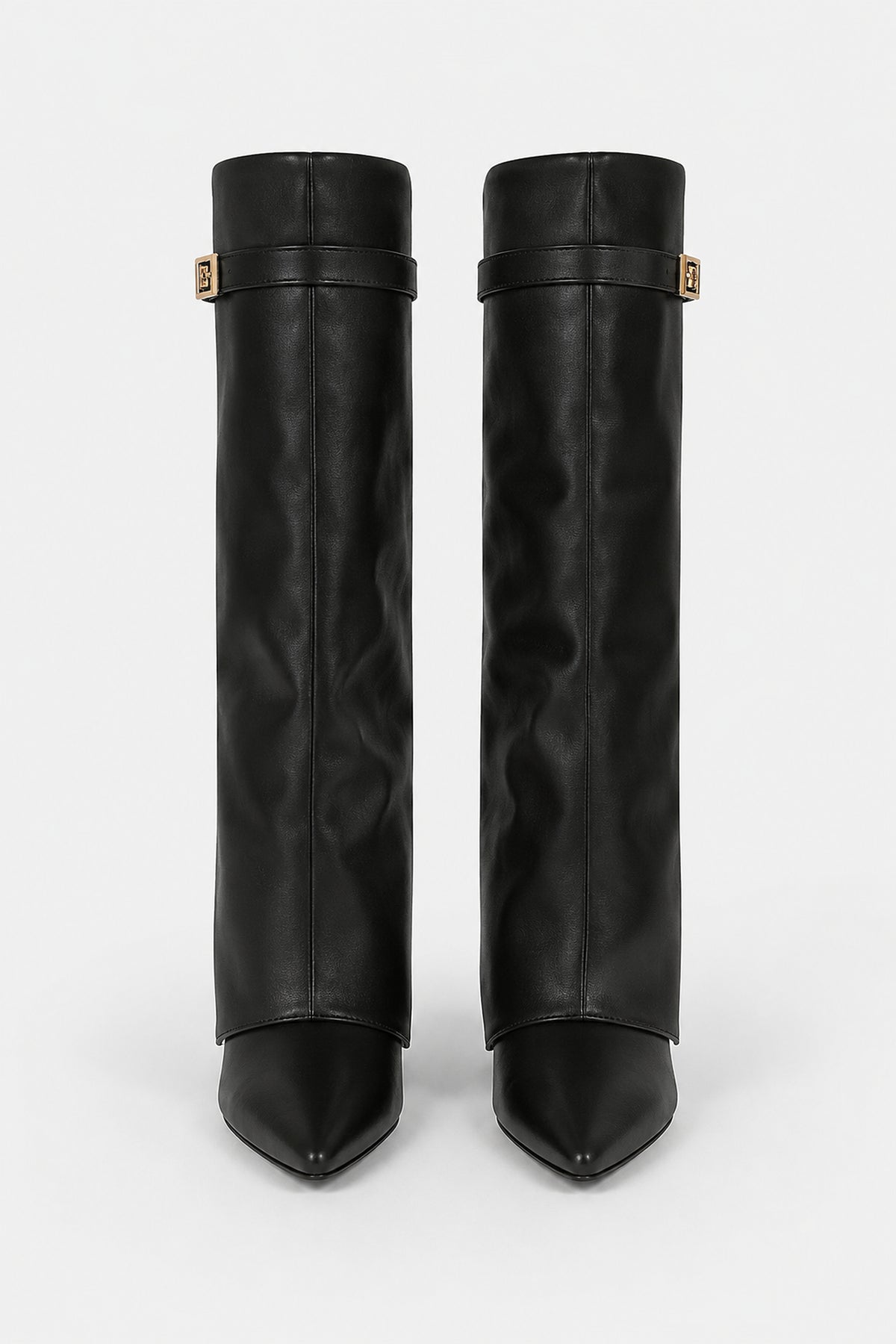 Bottes hautes à rabat et chaîne dorée