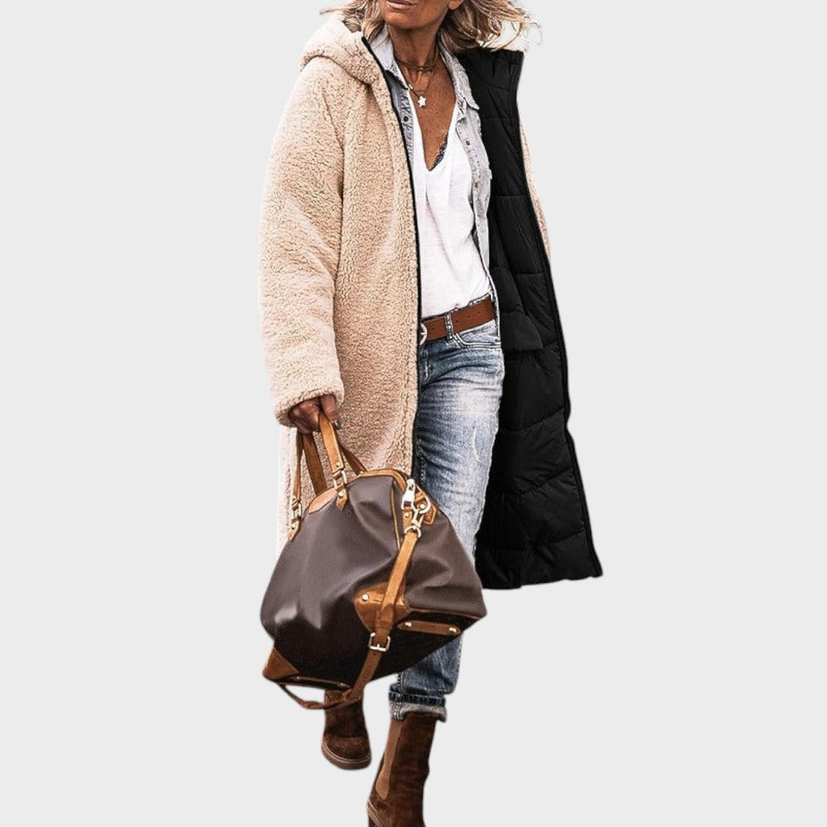 Camille | Manteau long réversible