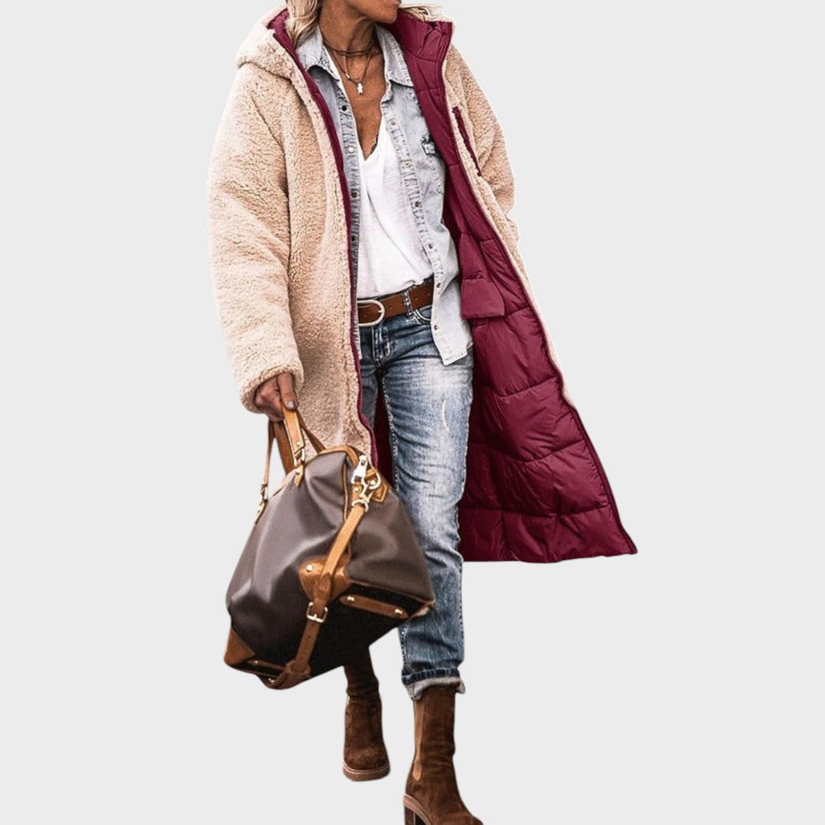 Camille | Manteau long réversible