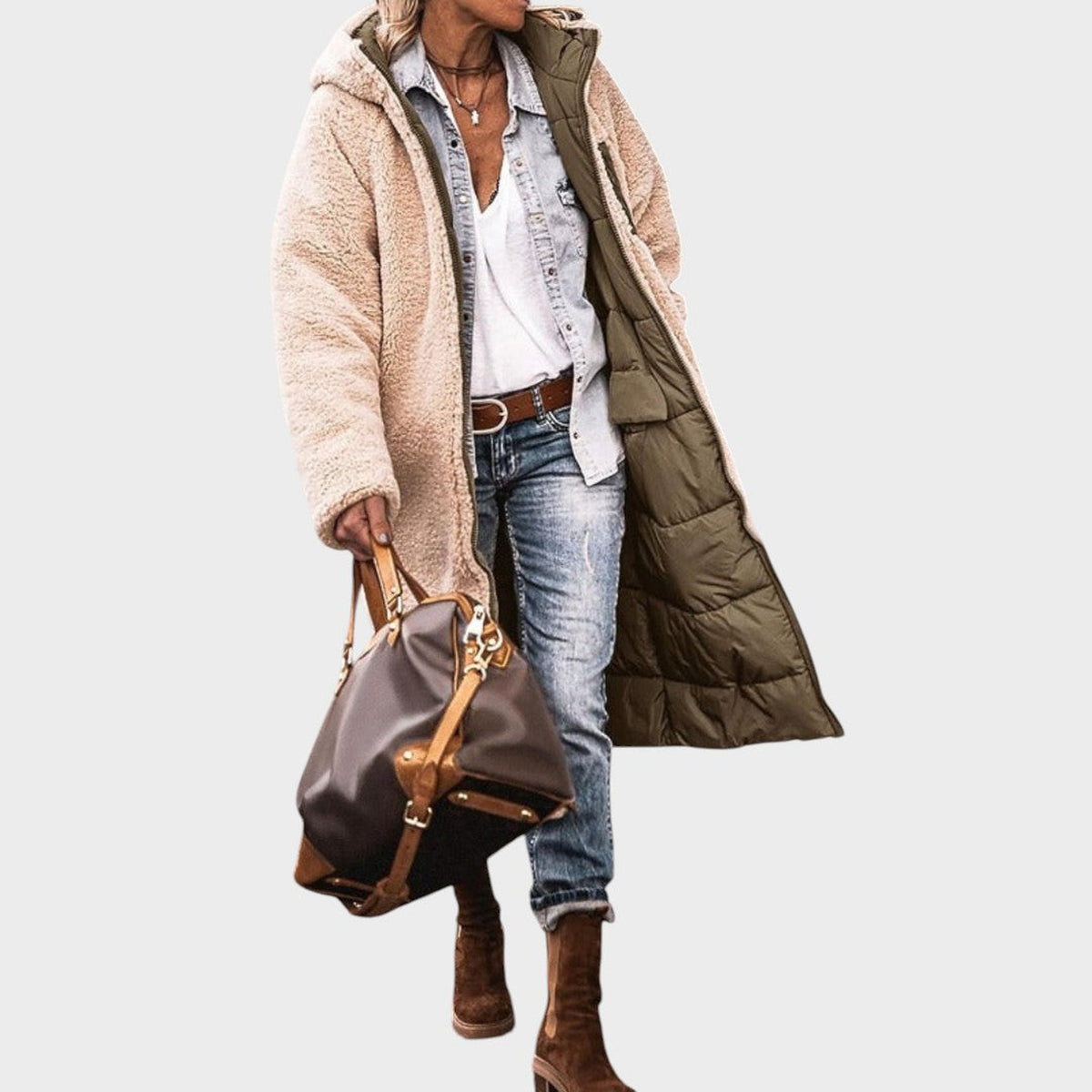 Camille | Manteau long réversible