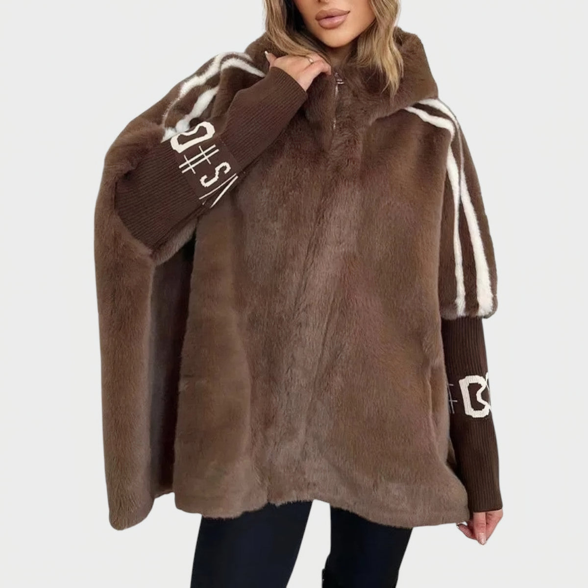 Béatrice | Manteau cape oversize à capuche