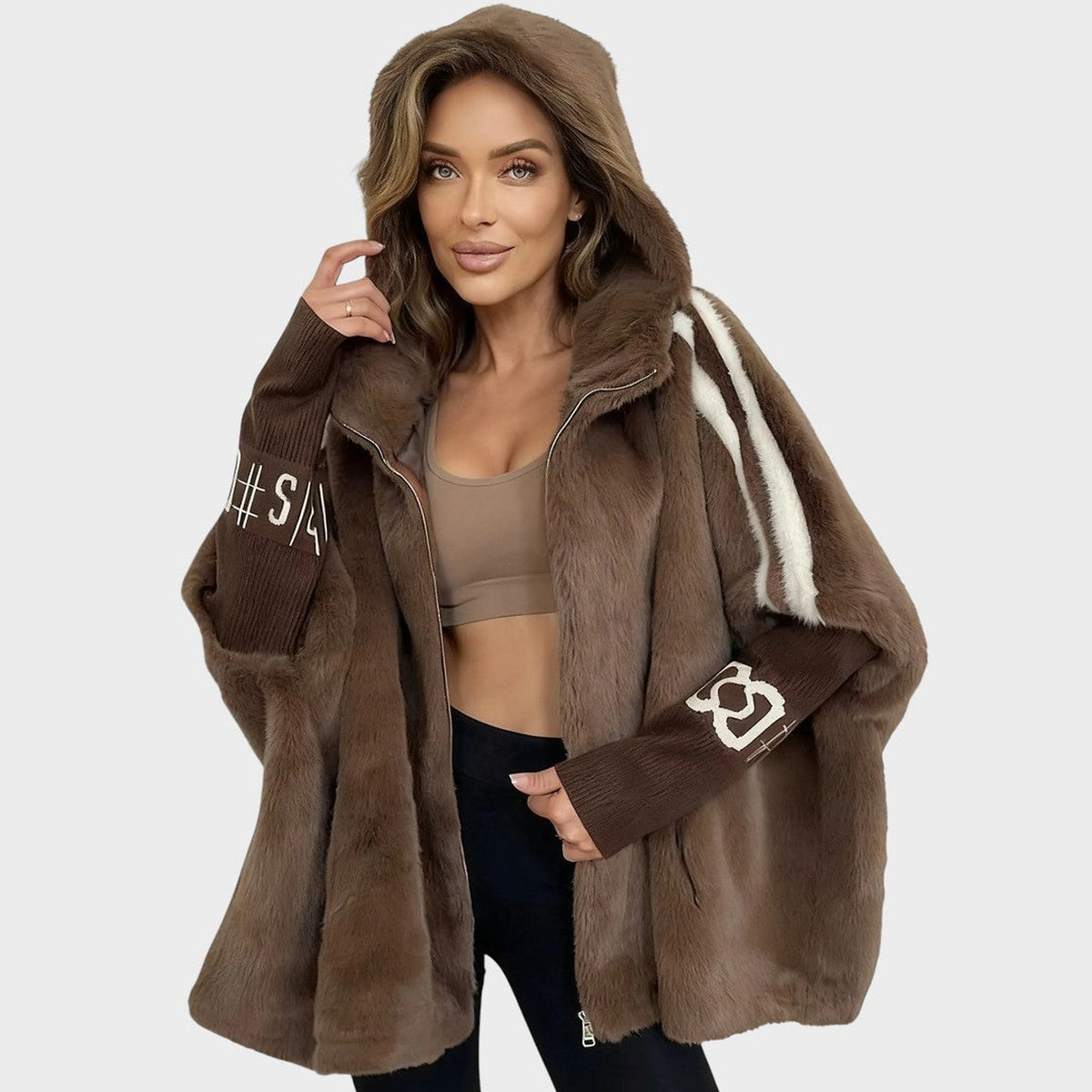 Béatrice | Manteau cape oversize à capuche