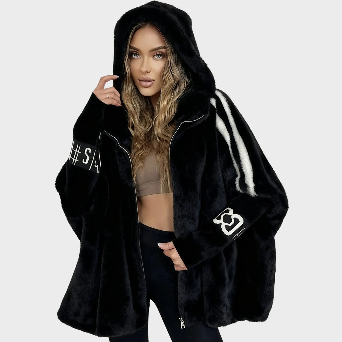 Béatrice | Manteau cape oversize à capuche