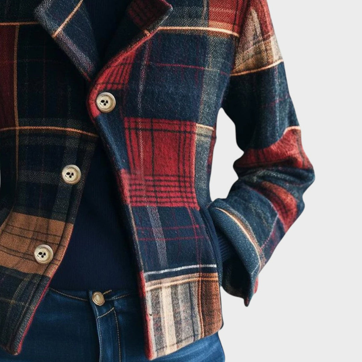 Noëlle | Veste courte à carreaux