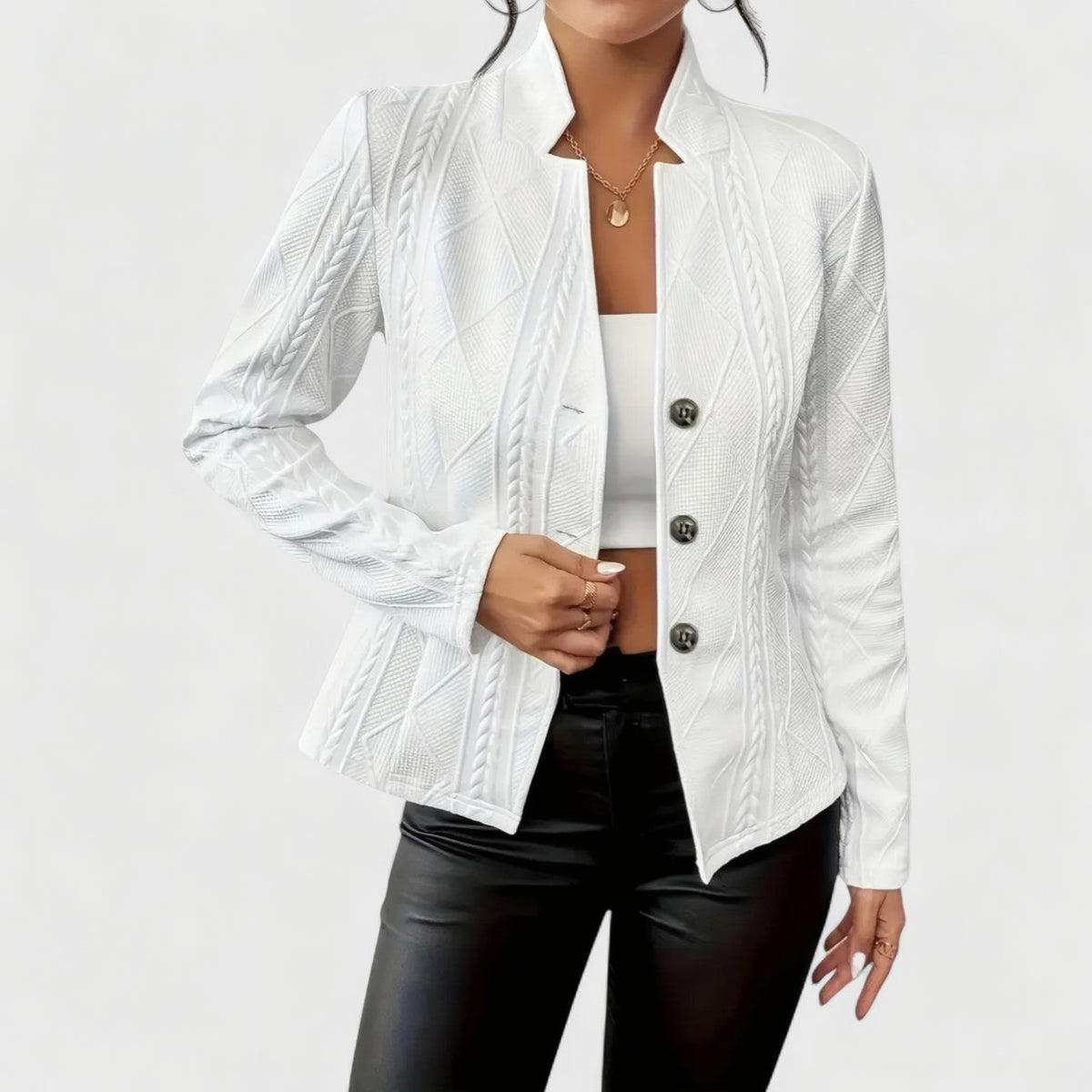 Carine | Cardigan torsadé boutonné
