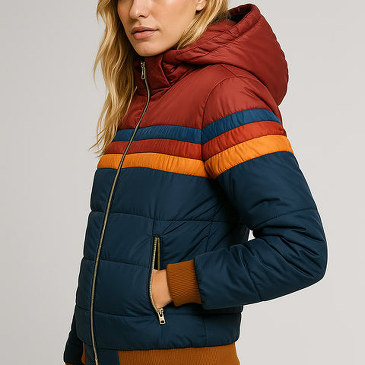 Elvire | Veste matelassée à bandes colorées