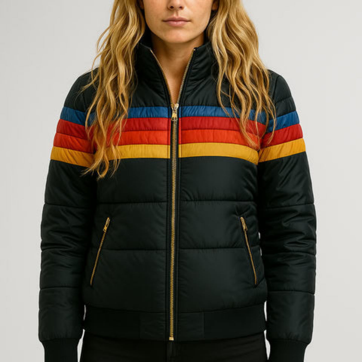 Elvire | Veste matelassée à bandes colorées
