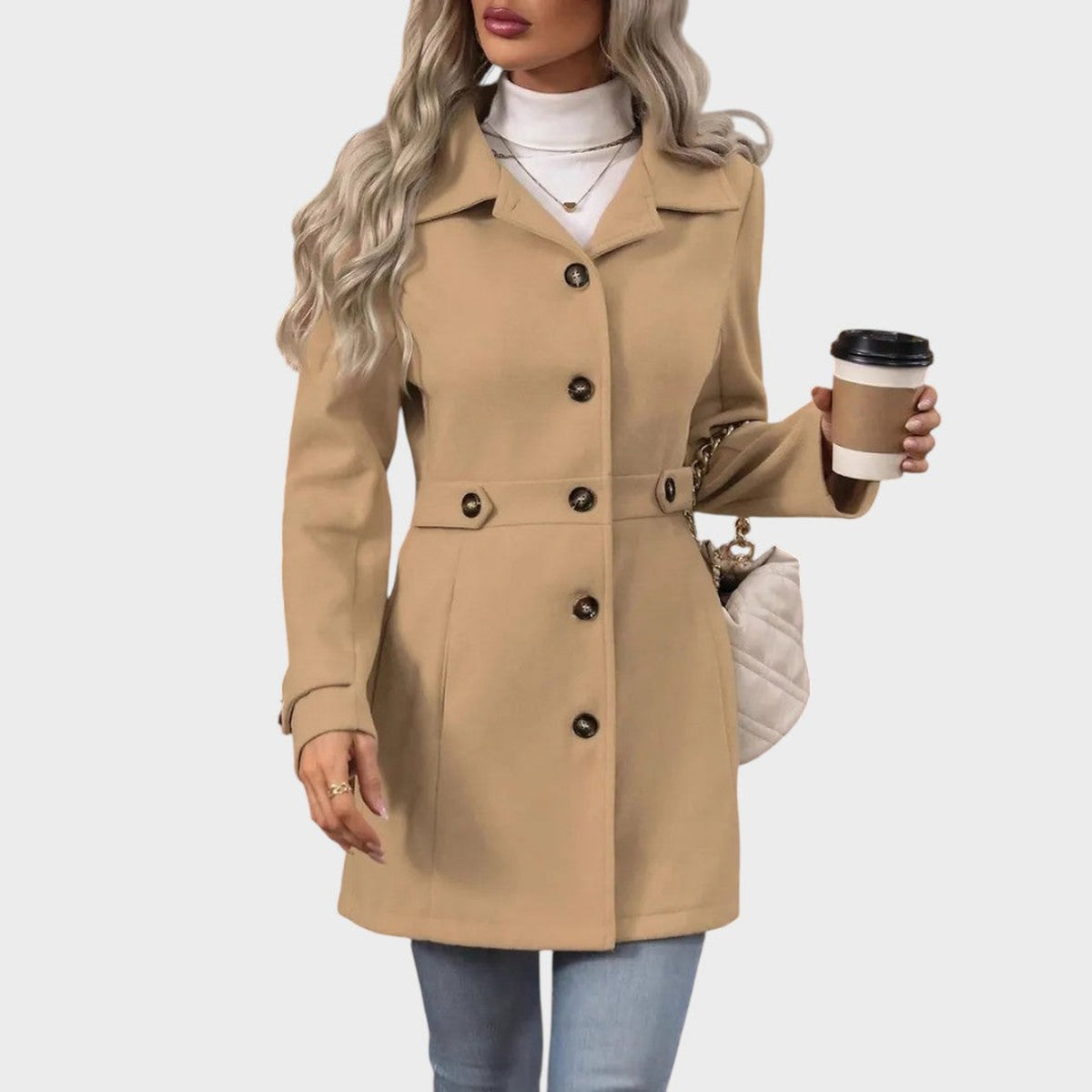 Chantal | Manteau cintré boutonné