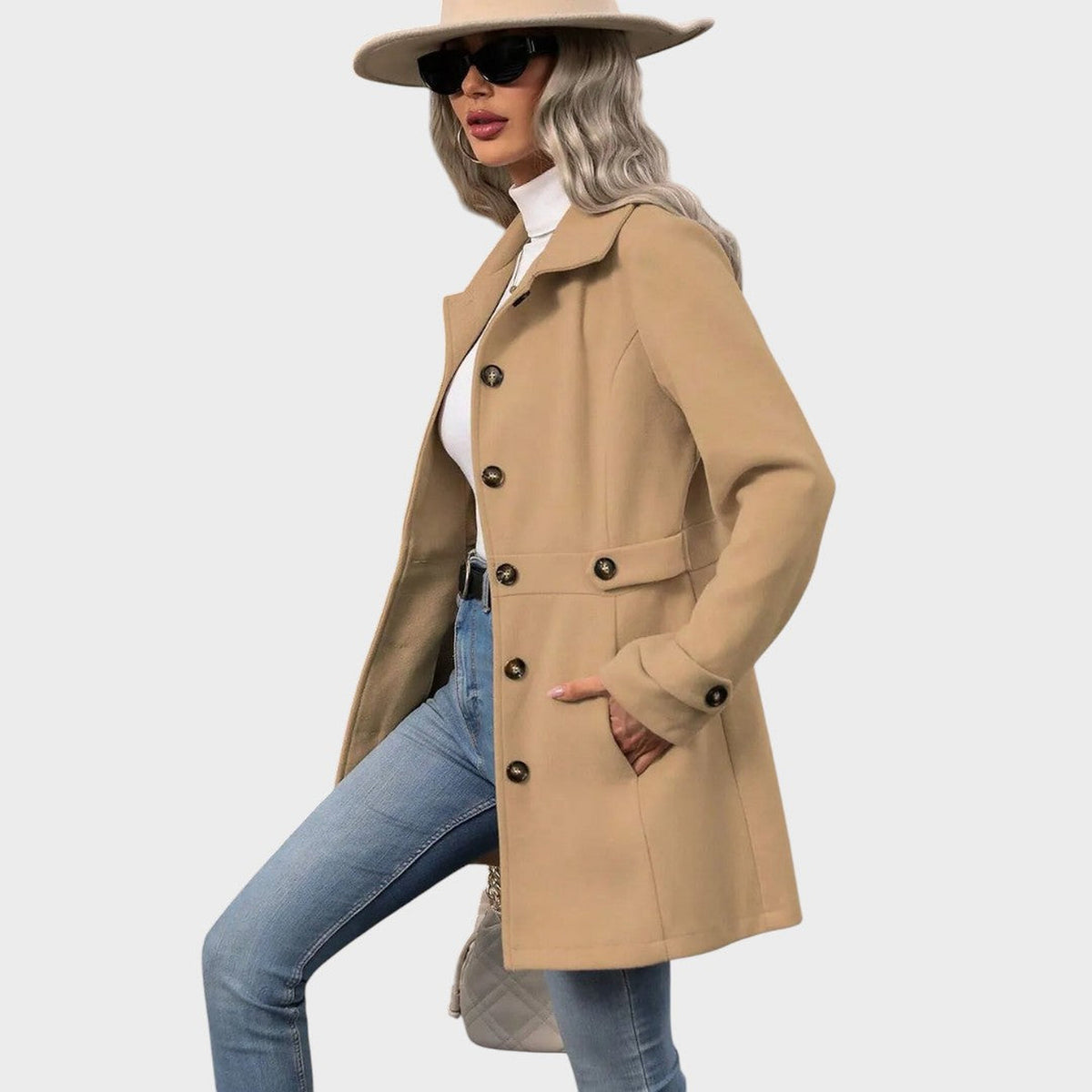 Chantal | Manteau cintré boutonné