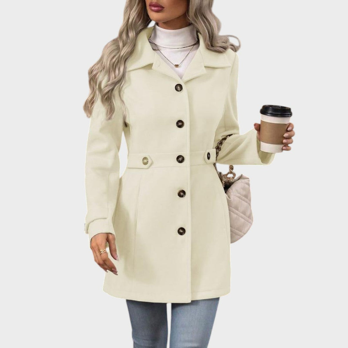 Chantal | Manteau cintré boutonné