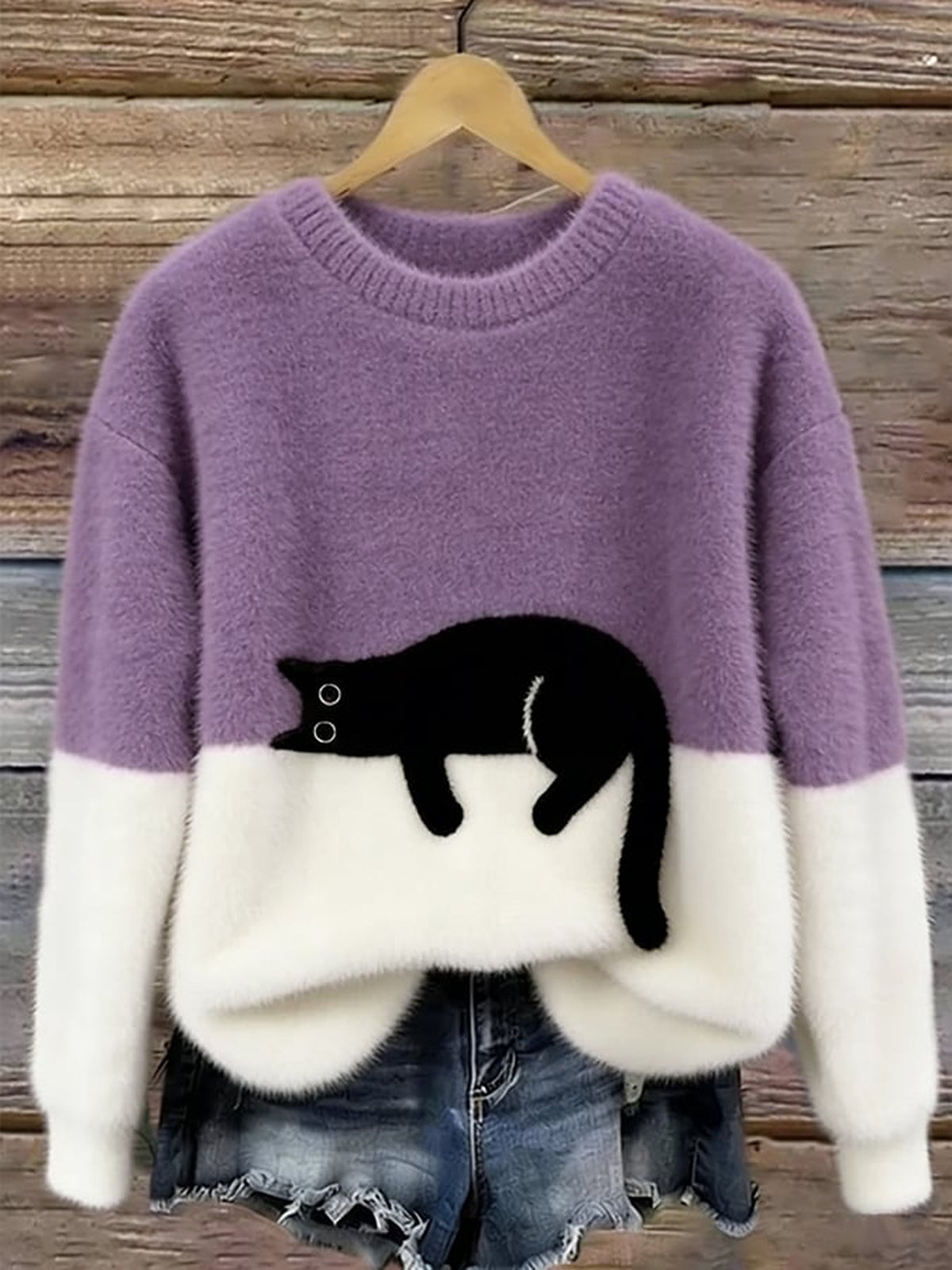 Hélène | Sweat oversize à motif chat