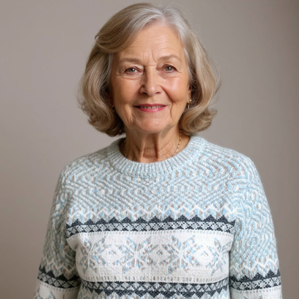 Pull à motifs nordiques en bandes