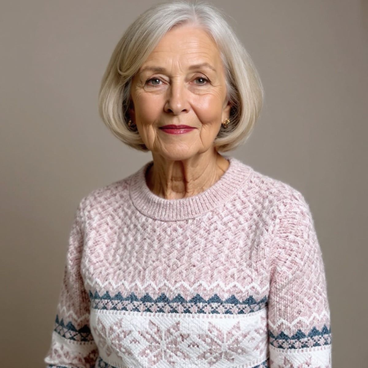 Pull à motifs nordiques en bandes