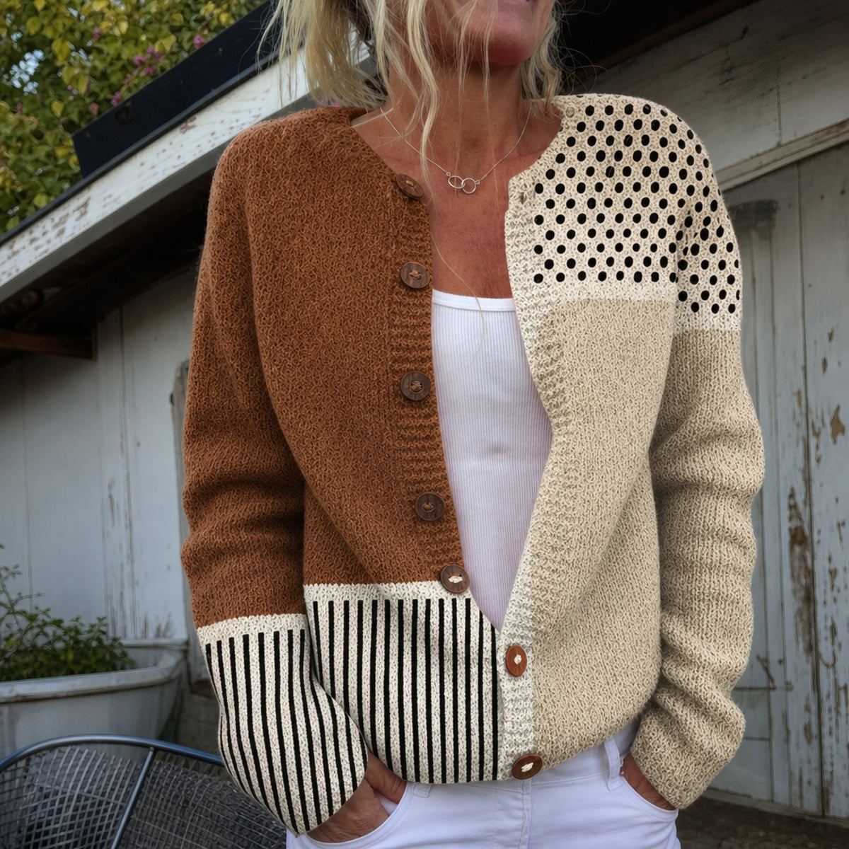 Emma | Cardigan en maille à pois