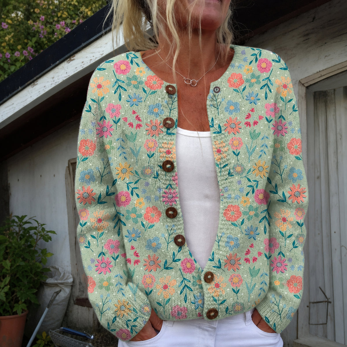 Maëlys | Cardigan à imprimé champêtre