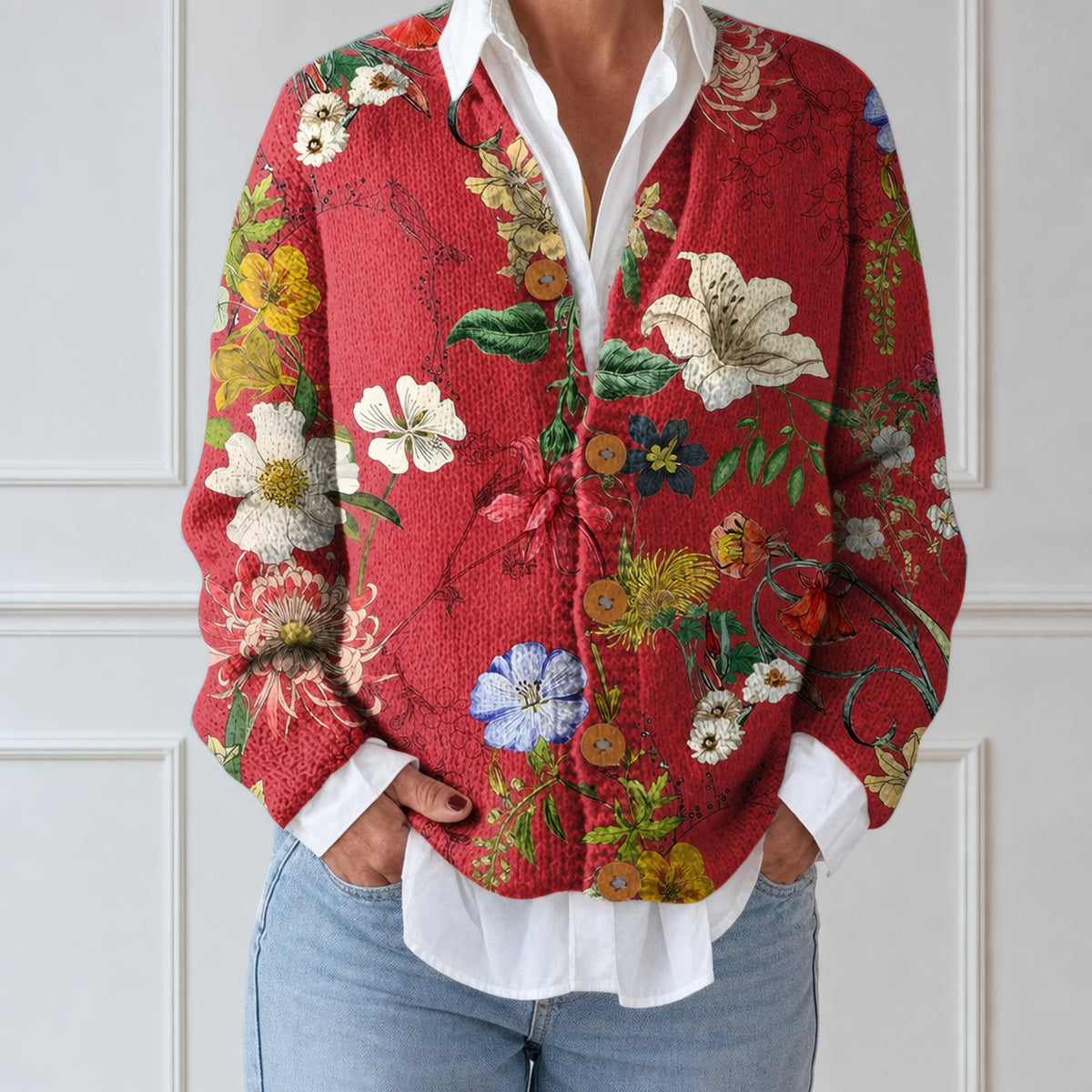 Sarah | Cardigan à imprimé floral vintage