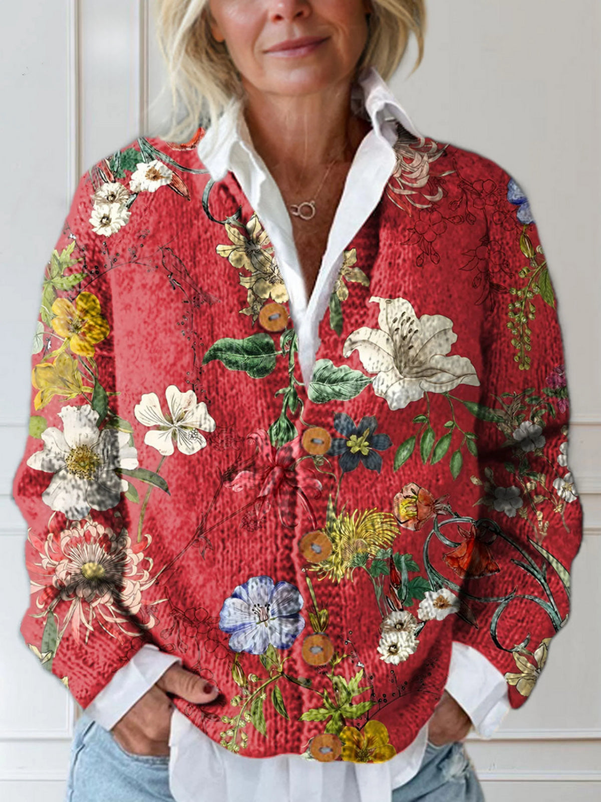 Sarah | Cardigan à imprimé floral vintage