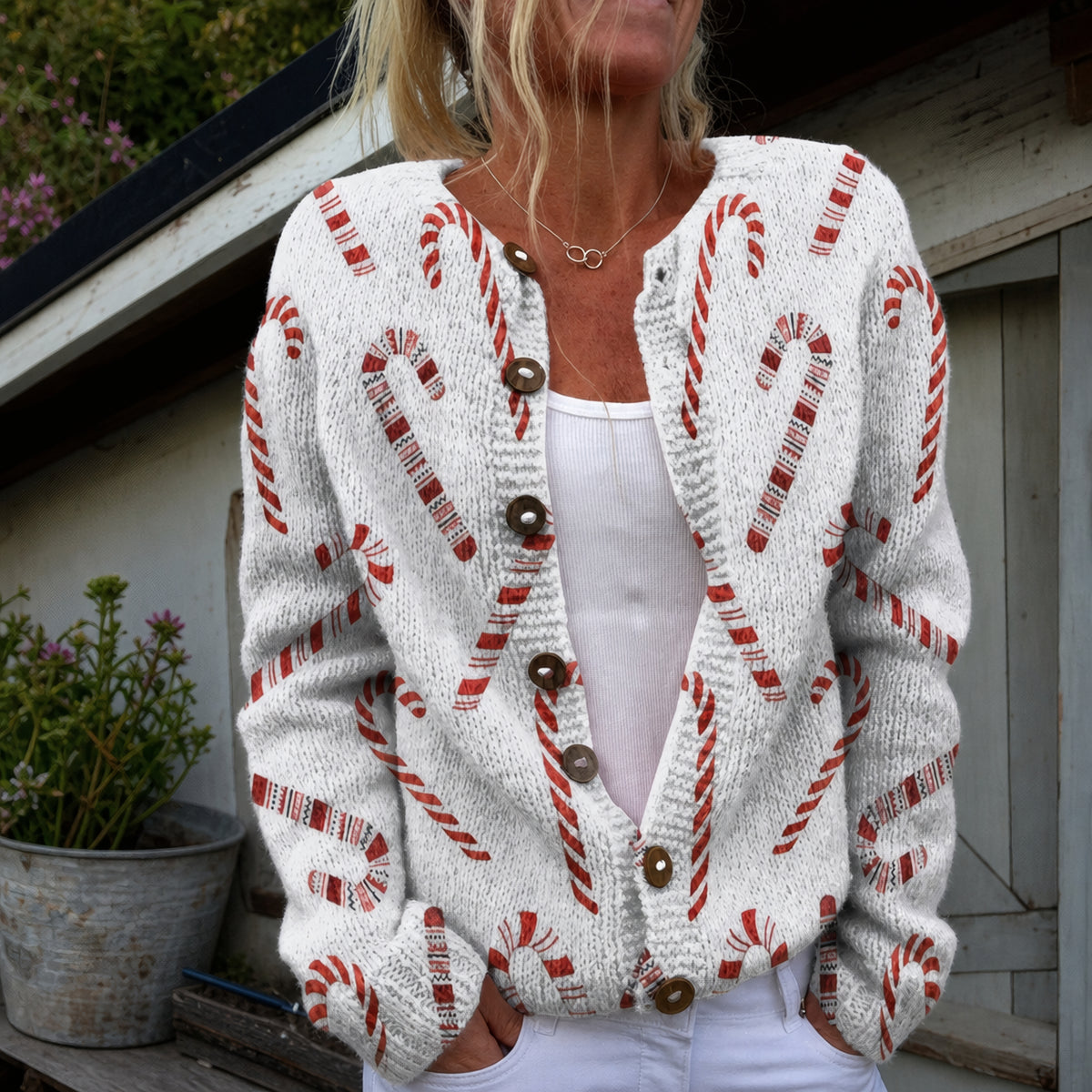 Solange | Cardigan à motif sucre d’orge