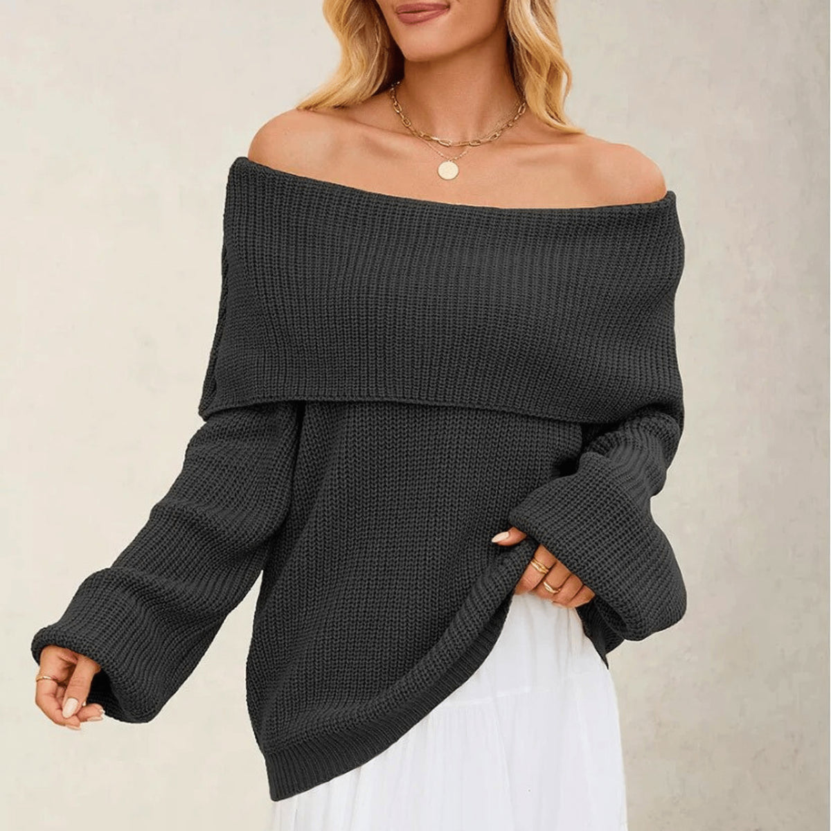 Pull à épaules dénudées