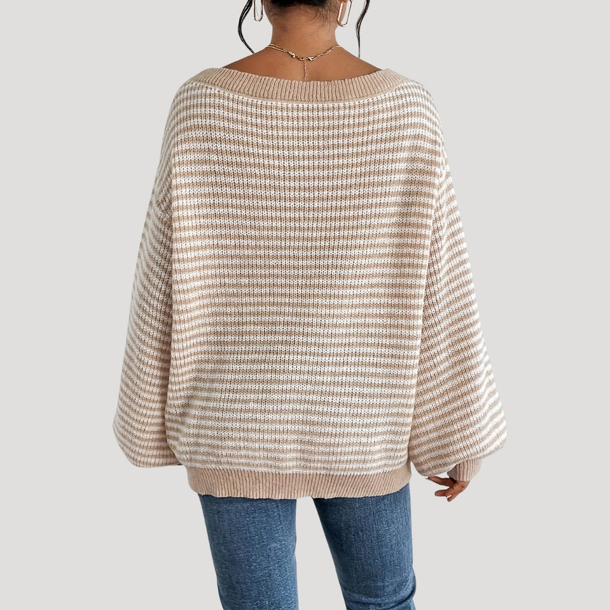 Pull ample à maille côtelée