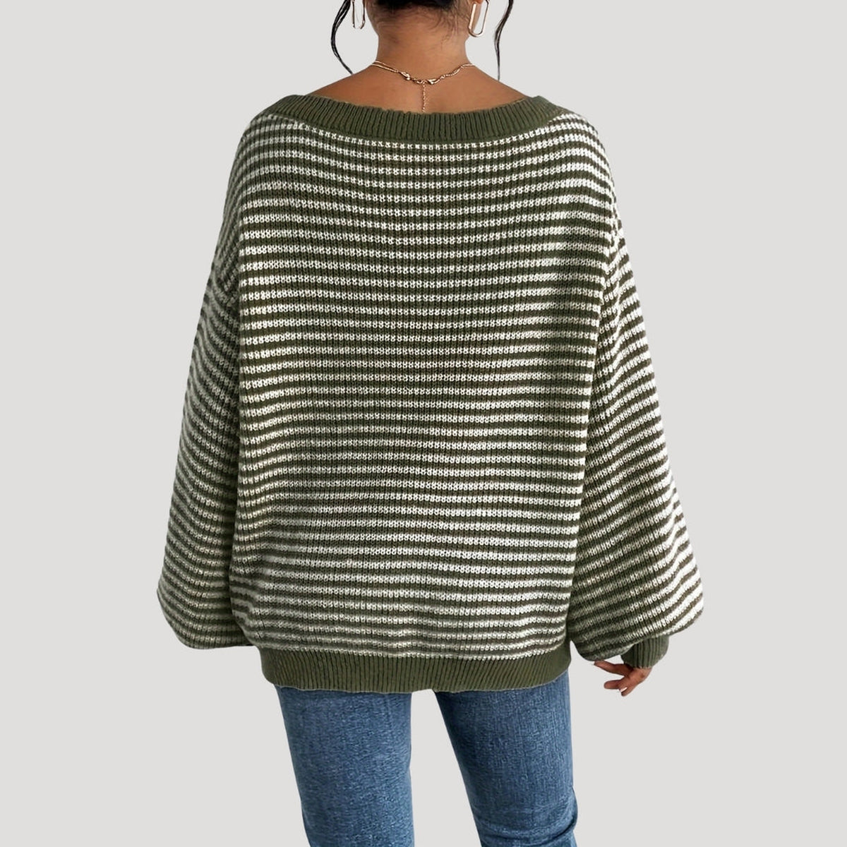 Pull ample à maille côtelée