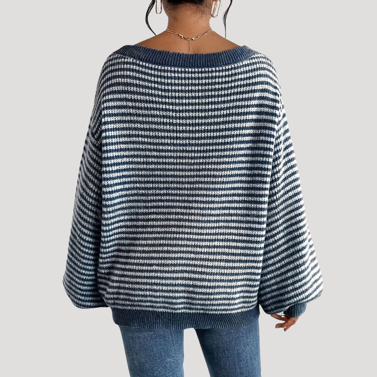Pull ample à maille côtelée