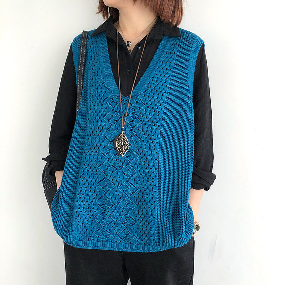 Gilet sans manches à col V