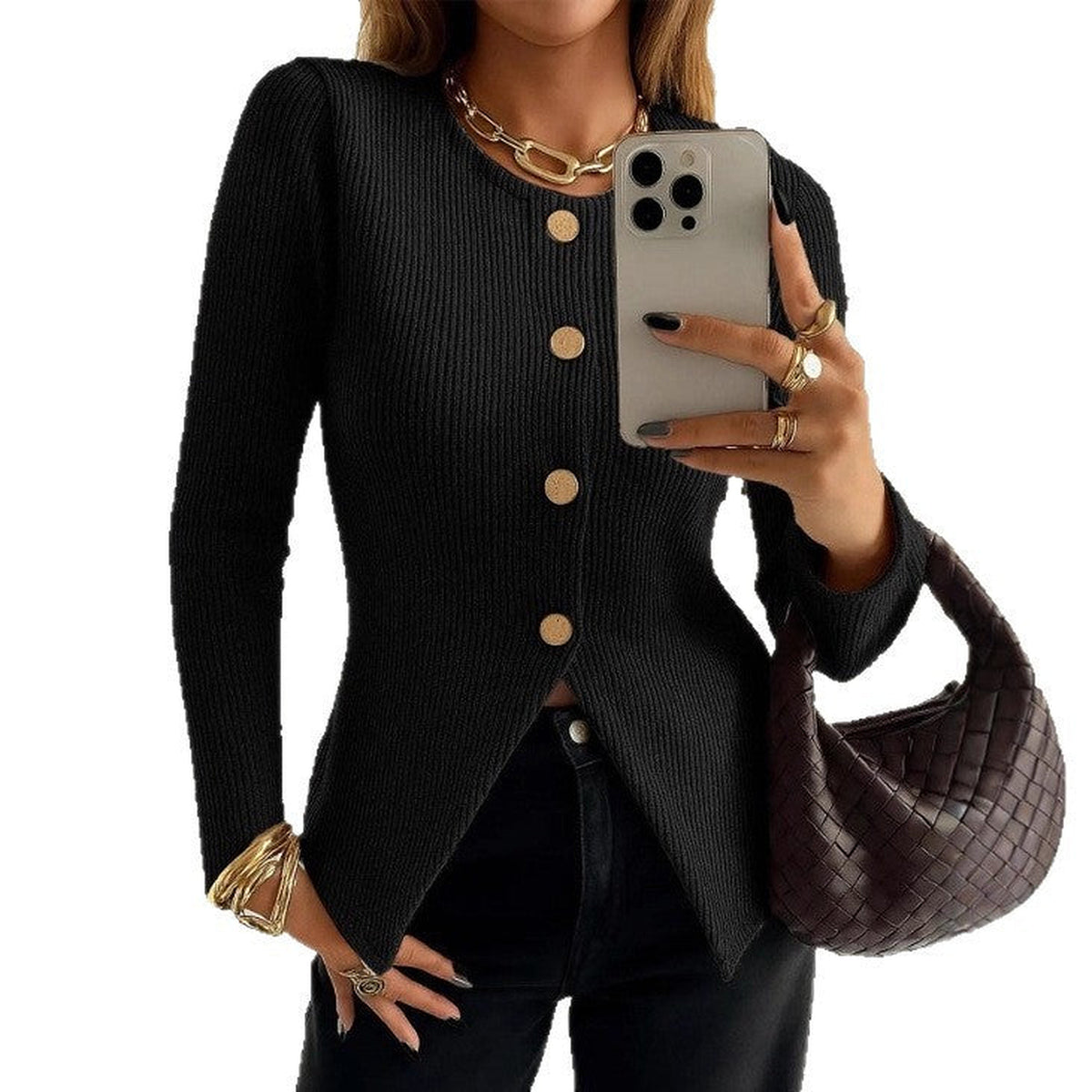 Cardigan boutonné à col V