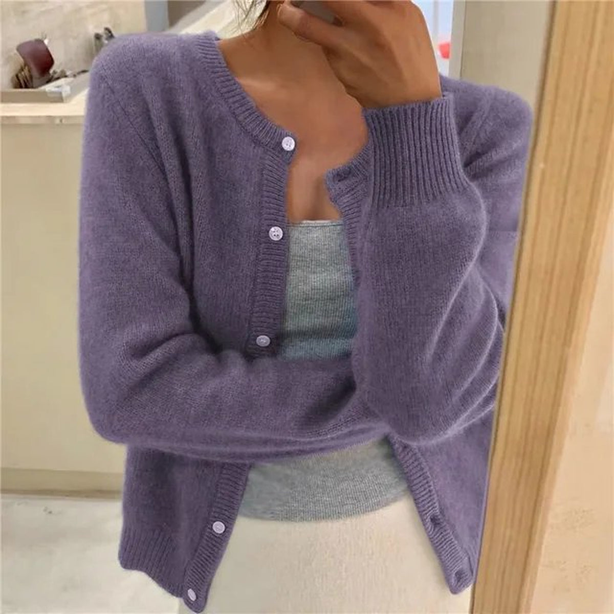 Cardigan court en maille