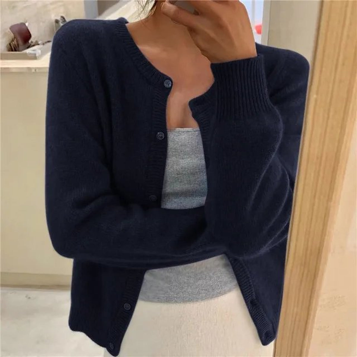 Cardigan court en maille