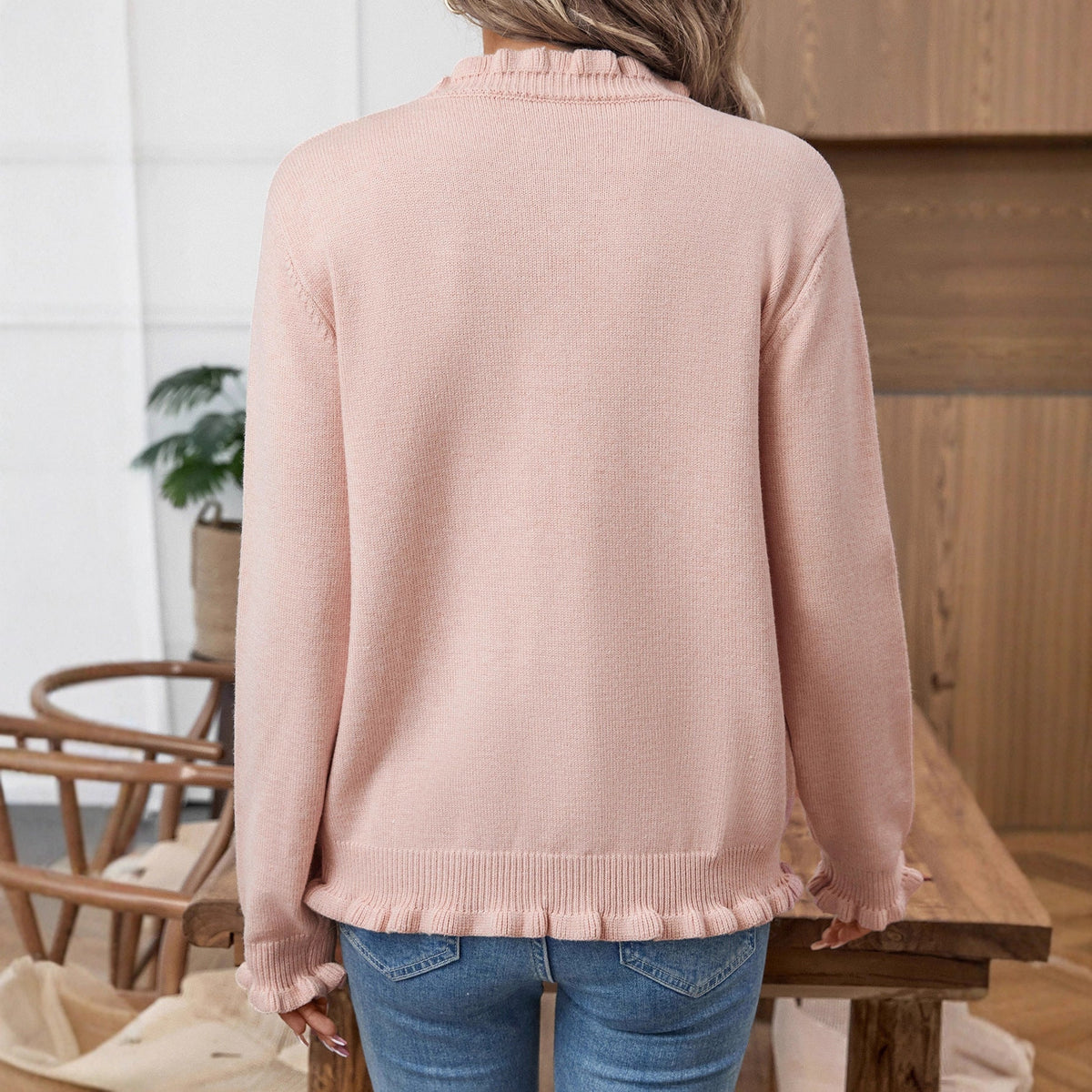Gilet à finitions volantées