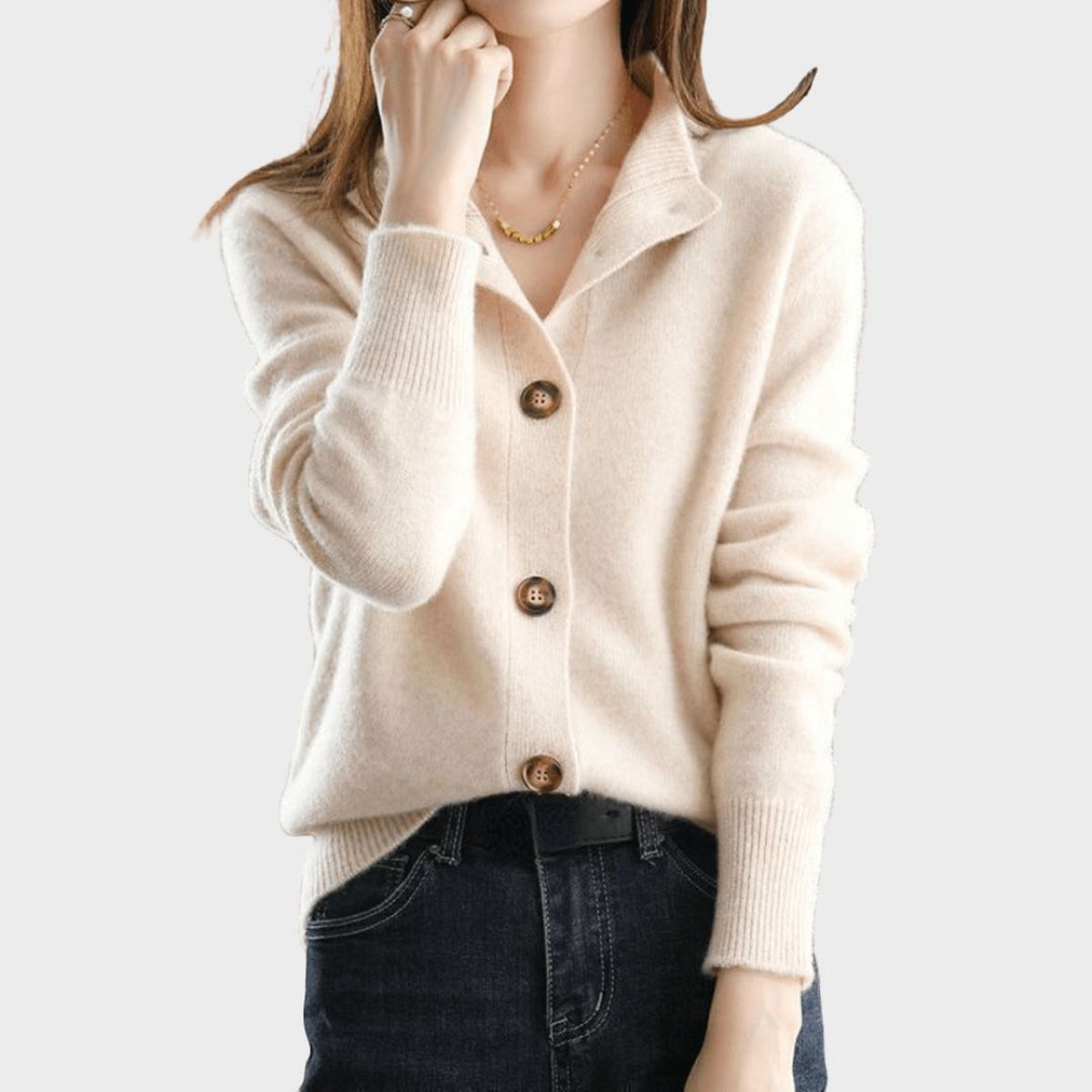 Cardigan à col montant boutonné
