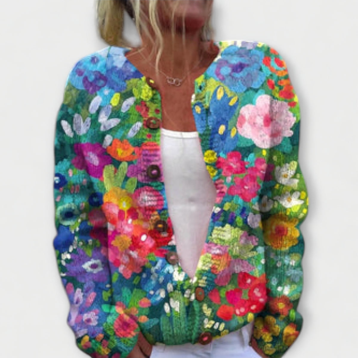 Fenya | Cardigan à motif floral multicolore