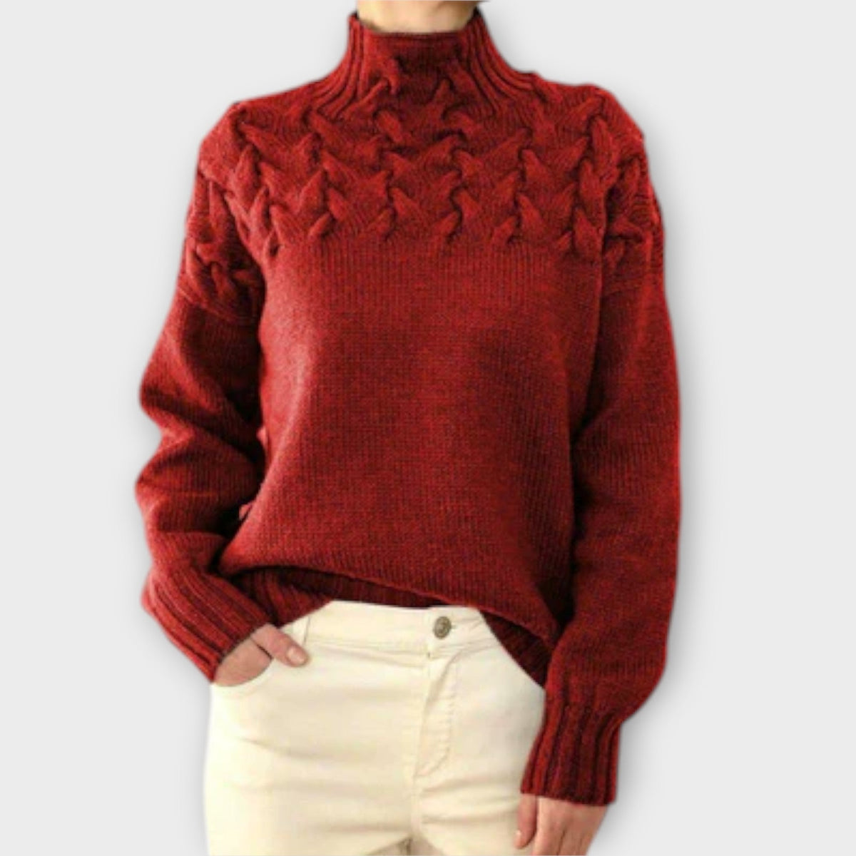 Eva | Pull noir à détails torsadés