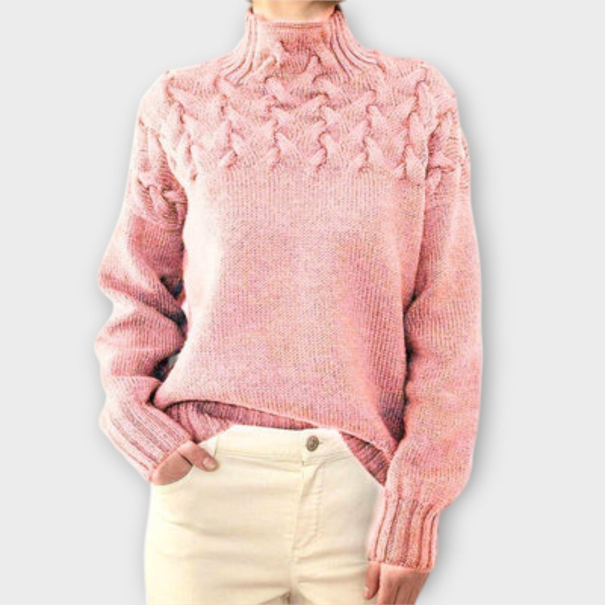 Eva | Pull noir à détails torsadés