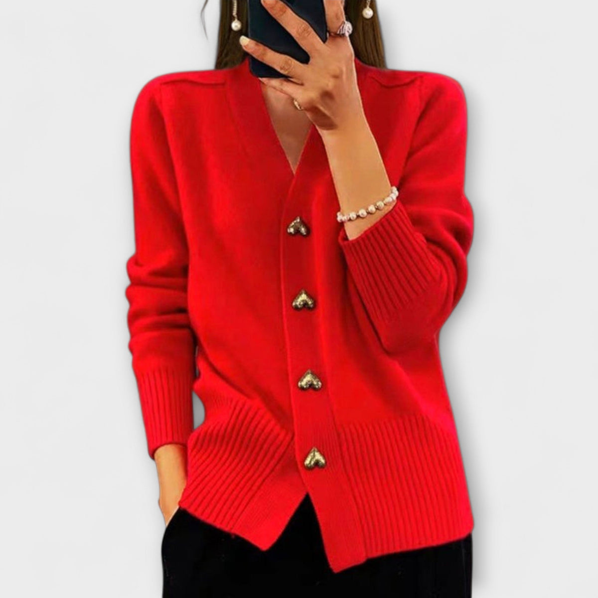 Marij | Cardigan bleu marine à col V
