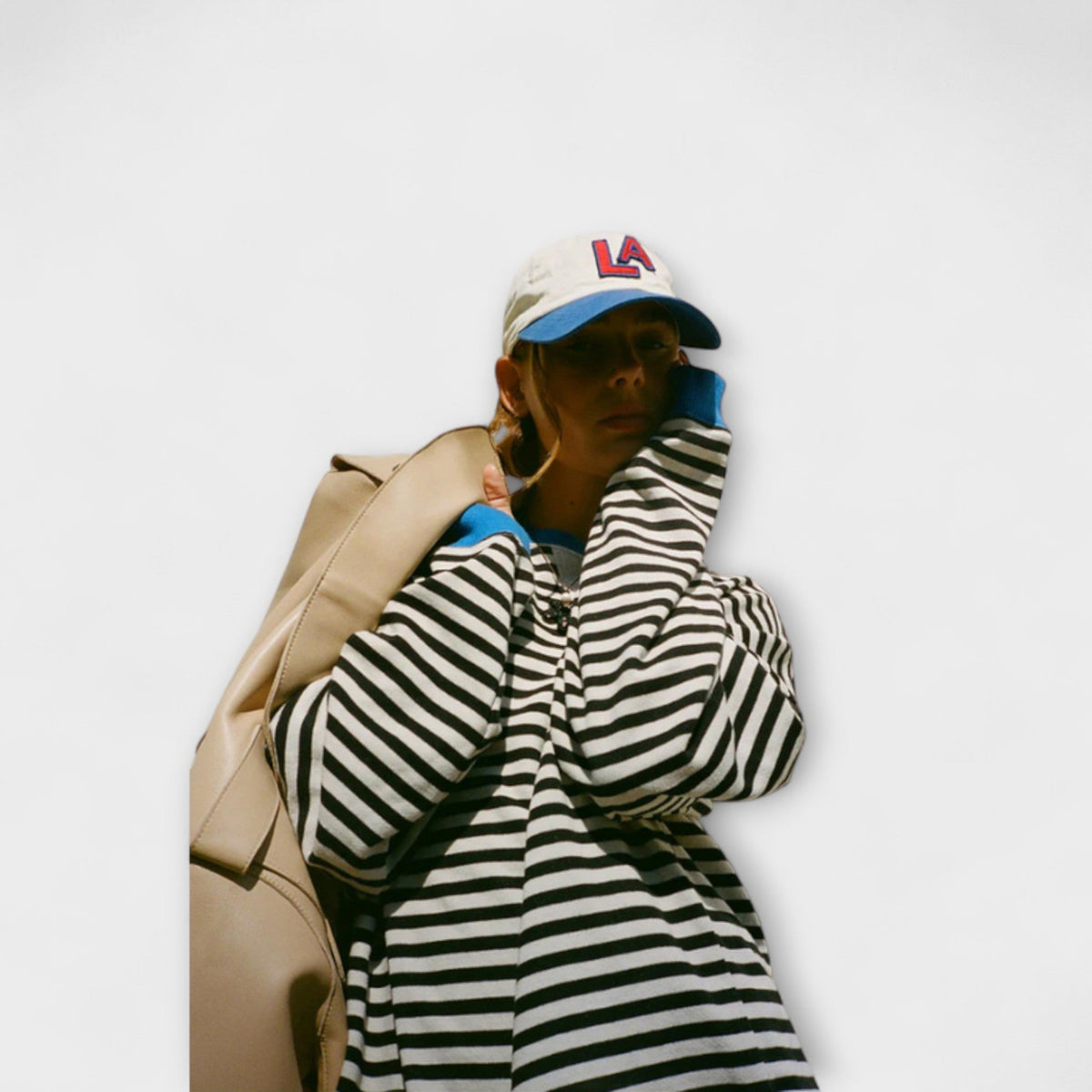 Marlene | Pull oversize rayé bleu et blanc
