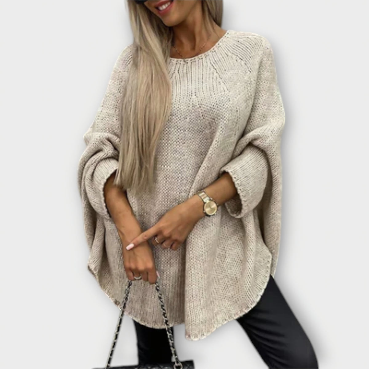 Isabelle | Pull beige à col rond