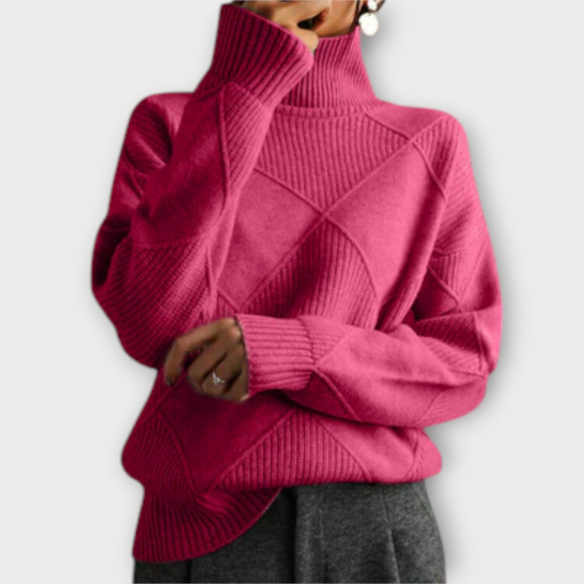 Melanie | Pull jaune à col roulé