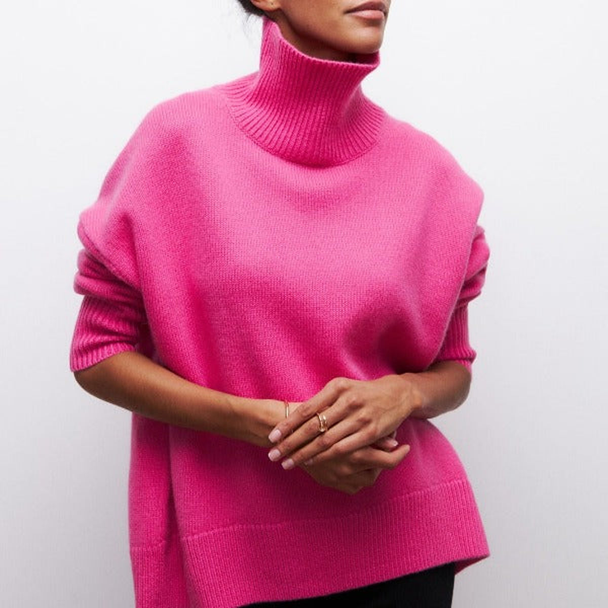 Katrielle | Pull bleu clair à col roulé