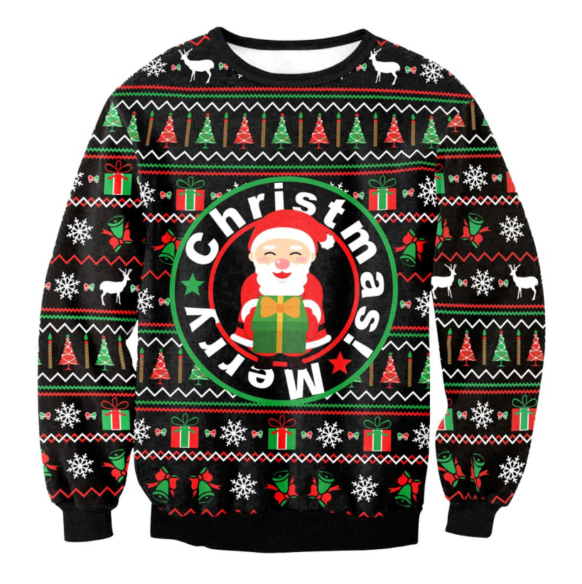 Pull de Noël en coton à motifs multicolores — Amielle Paris