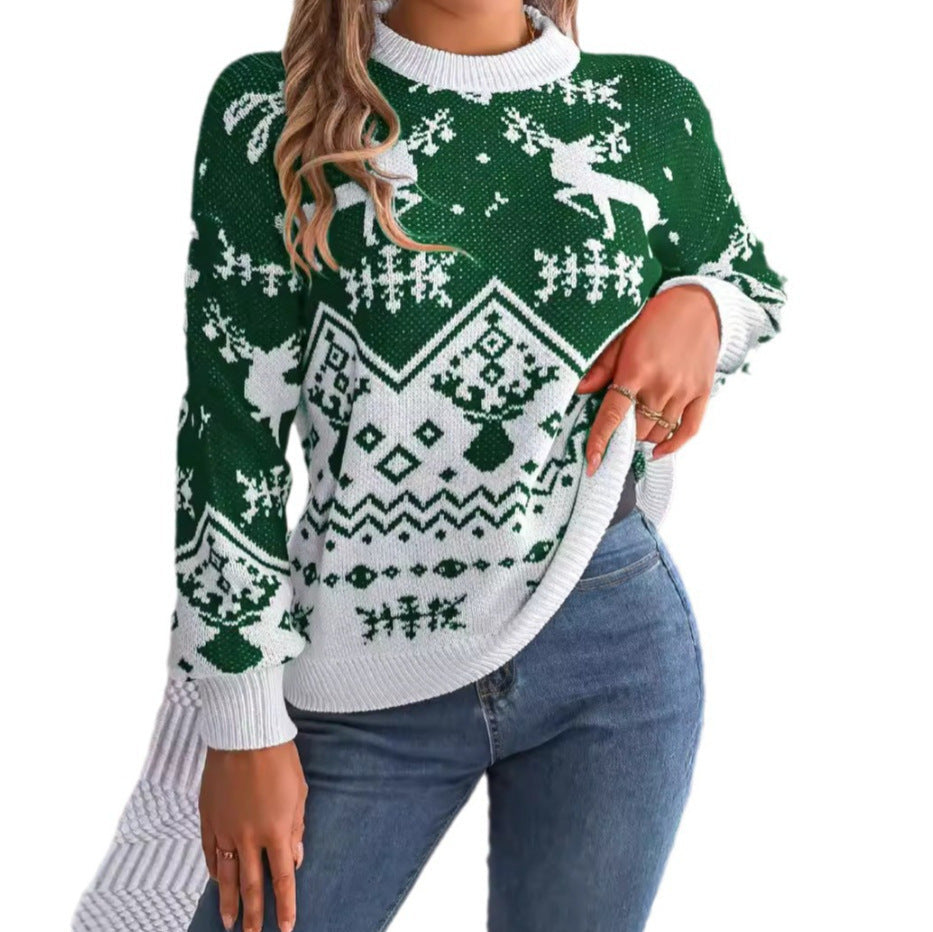 Pull de Noël à rennes et motifs nordiques — Amielle Paris